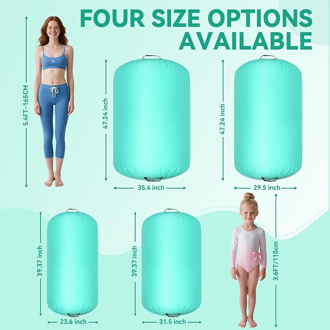 FBSPORT Air Roller Gymnastics Barrel, Inflatable Gymnastics Air Roller Inflatable Air Gymnastics Mat for Yoga Cheerleading Training Home Outdoor Indoor Use
