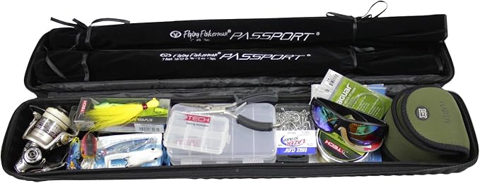 Flying Fisherman Passport Travel Rod Case, Black