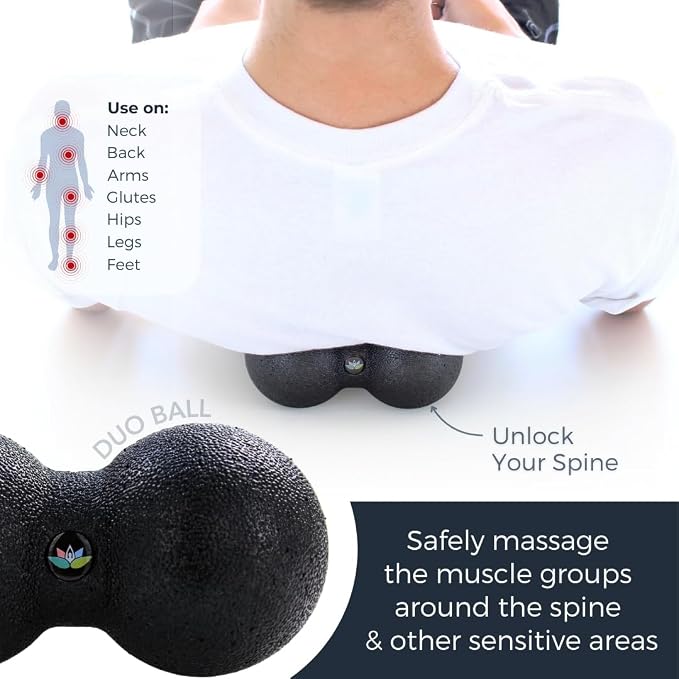 Plyopic Deep Tissue Massage Ball Set – Set of 4: Lacrosse, Spiky, Peanut and 5” Foam Roller Massager Balls for Muscle Massage, Mobility, Trigger Points and Myofascial Release