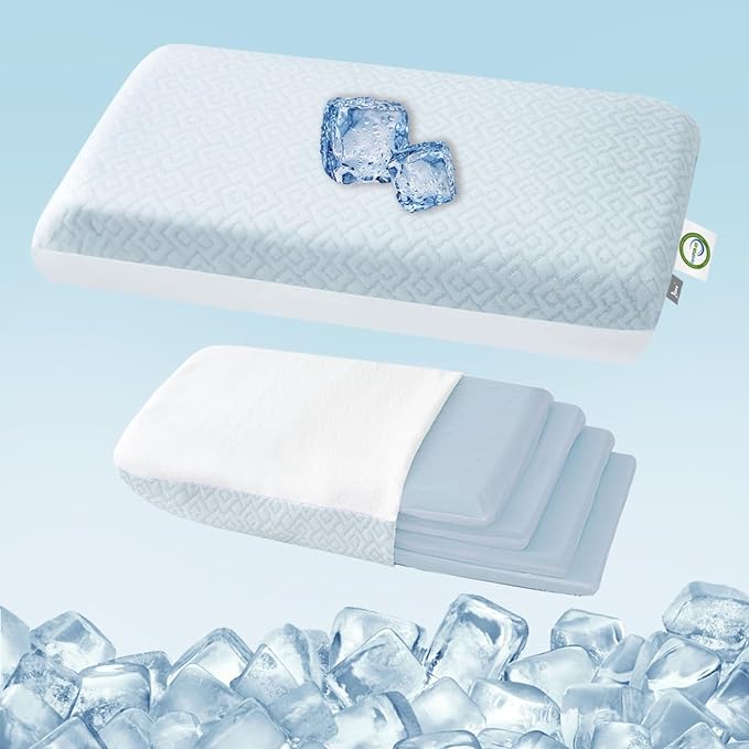 LOFE® Adjustable Memory Foam Pillow, Cervical Pillow for Neck Pain Relief | 4 Height from 1.2 to 4.8in, CertiPUR-US Neck Support Pillow for Side Sleepers, Back/Stomach Sleepers, Removable Cooling Cover