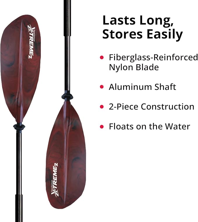 SeaSense Xtreme 2 Kayak Paddle, 96” - Fiberglass Reinforced Nylon Blades, 2-Piece Construction - Great for Sport, Sea, Whitewater, Recreational & Fishing Kayaking