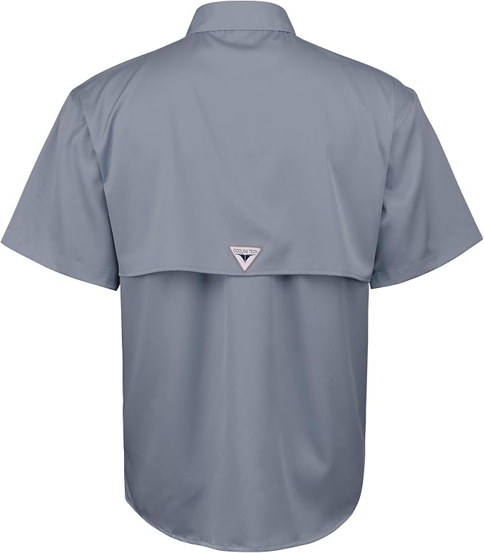 Alimens & Gentle Short Sleeve Fishing Shirt Wicking Fabric Sun Protection Casual Button Down Shirts