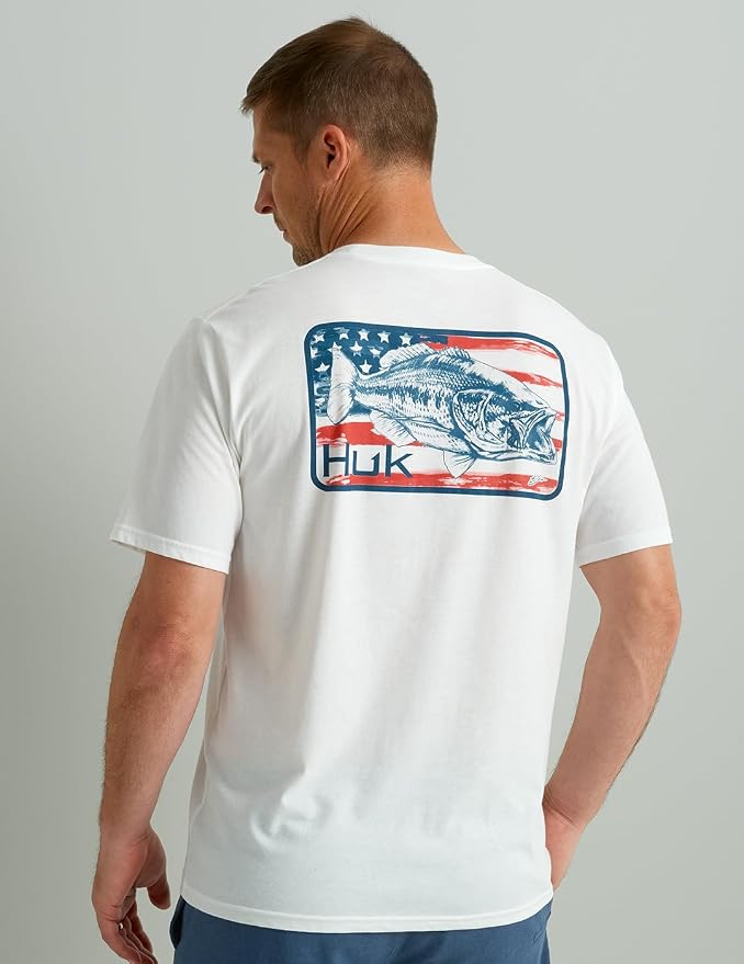 HUK Mens Performance Fishing Logo Tee, Short Sleeve T-Shirt for Men