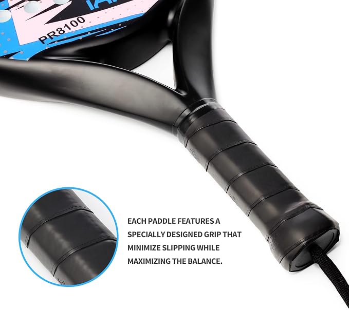 Padel Racket Carbon Fiber Surface with EVA Memory Flex Foam Core Lightweight Padel Racquet