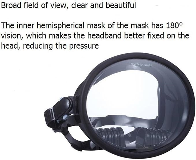 Anti Fog Snorkeling Diving Mask, Ideal for Spearfishing and Fish Eyes View, Best for Underwater Adventures (Black)