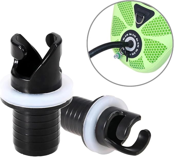 Jinshining 2 Pcs Black Boats Air Foot Pumps Hose Adapter Inflatable Kayak Air Valves Adapter Kayak Foot Pumps Valves Adapter for Inflatables Kayaking