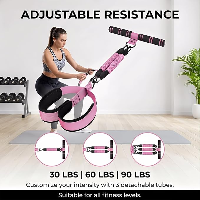 New Pedal Resistance Band with Handle, Sturdy Material, Multifunctional Adjustable, Weight 30lbs 60lbs 90lbs, Suitable for Full-Body Workouts, A Portable Fitness Tool Suitable for Both Men and Women