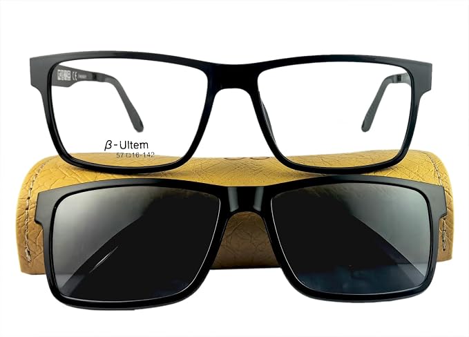 Circleperson Clip on Sunglasses for Men Magnetic glasses 2 in 1 Polarized Big Size 57-16-142