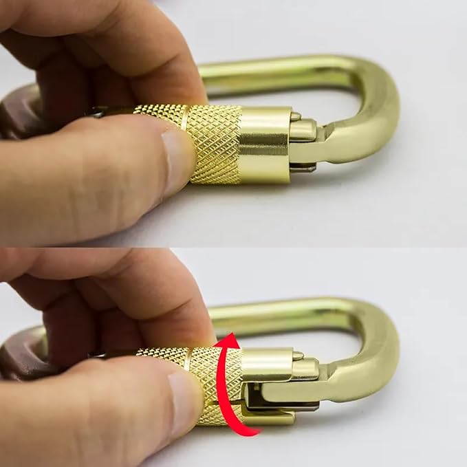 Auto Locking Carabiner 30KN=6500lbs Heavy Duty Large Clip Climbing Carabiner Twist Lock Carabiners for Rock Climbing, Camping, Gym,Rescue (CE Rated,D Shape)