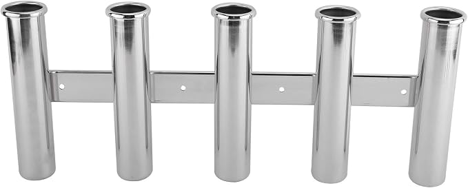 YaeMarine Fishing Rod Holder 316 Stainless Steel Fishing Rod Rack 3Tube/4Tube/5Tube/6Tube Mirror Finish for Marine Boat Yacht Camper