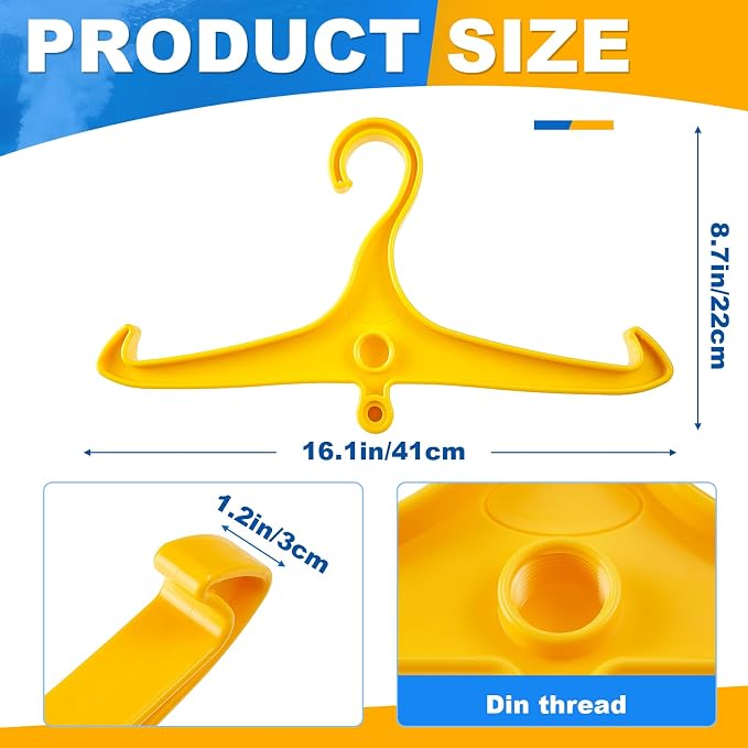 FoldTier Scuba Hanger BC Regulator Scuba Diving Wetsuit Hanger with Din Threads Vest Tactical Gear for Dry Clothes BCD Side Hanging