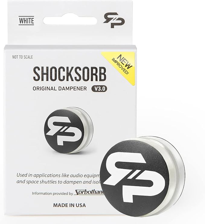 RTP Tennis Racket Vibration Dampener - ShockSorb Original or Ultrasoft V3 The Only Dampener Made for Pain Relief - Handcrafted with Patented Material Sorbothane Made in USA - 1 Pack Limited Warranty