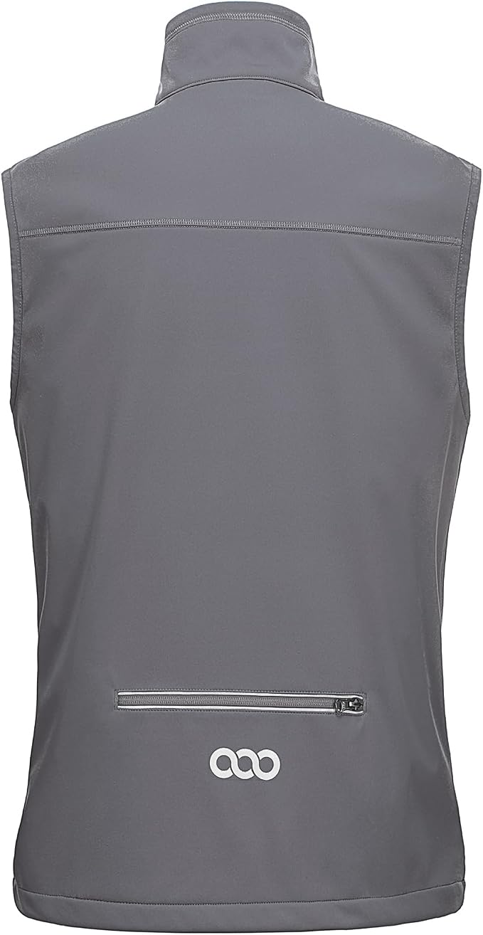 33,000ft Men's Windproof Lightweight Golf Vest Outerwear with Pockets, Softshell Sleeveless Jacket for Running Hiking Sports