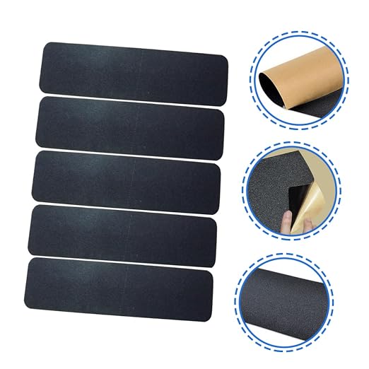 Alasum 5pcs Slip Sandpaper Skateboard Grip Tape Sheets Rubberized Grip Tape for Longboard Skateboard