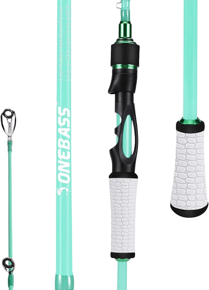 One Bass Fishing Rod, Spinning & Casting Fishing Pole with 30 Ton Carbon Fiber