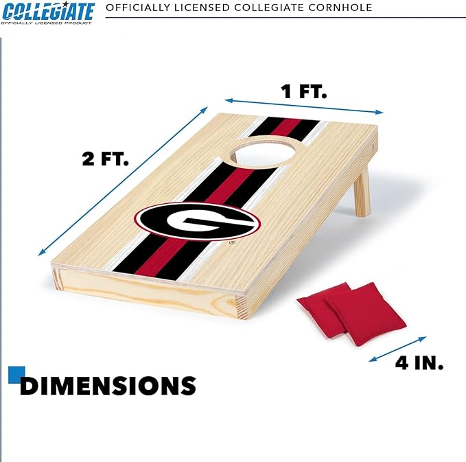 Wild Sports College Portable Size 1' x 2' Solid Wood Cornhole Set with Direct Print HD Team Graphics – Travel Size