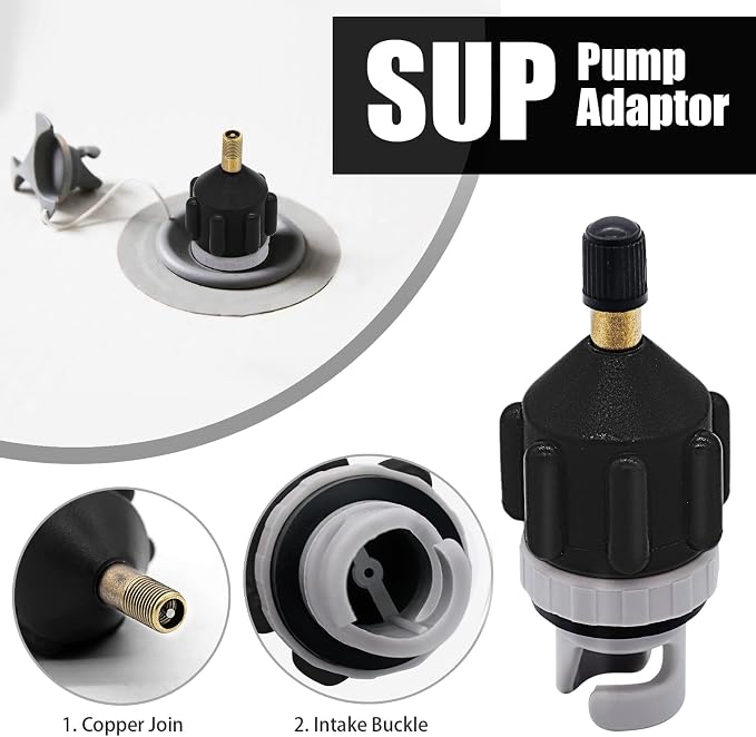 2PACK Inflatable Stand Up Paddleboard (SUP) Pump Adaptor -Universal Standard Schrader Air Valve Adapter Pumping Head Connector Converter for Inflating Boat, Kayak, Surfboard, Bed, Car Tire Orange