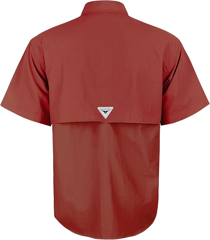 Alimens & Gentle Short Sleeve Fishing Shirt Wicking Fabric Sun Protection Casual Button Down Shirts