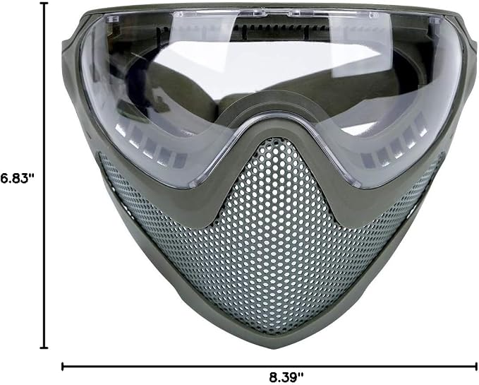 ATAIRSOFT 2 Modes Airsoft Mask Full Face Tactical Safety Protective Mask Anti-Fog Goggles Set with 3 Interchangable Lens