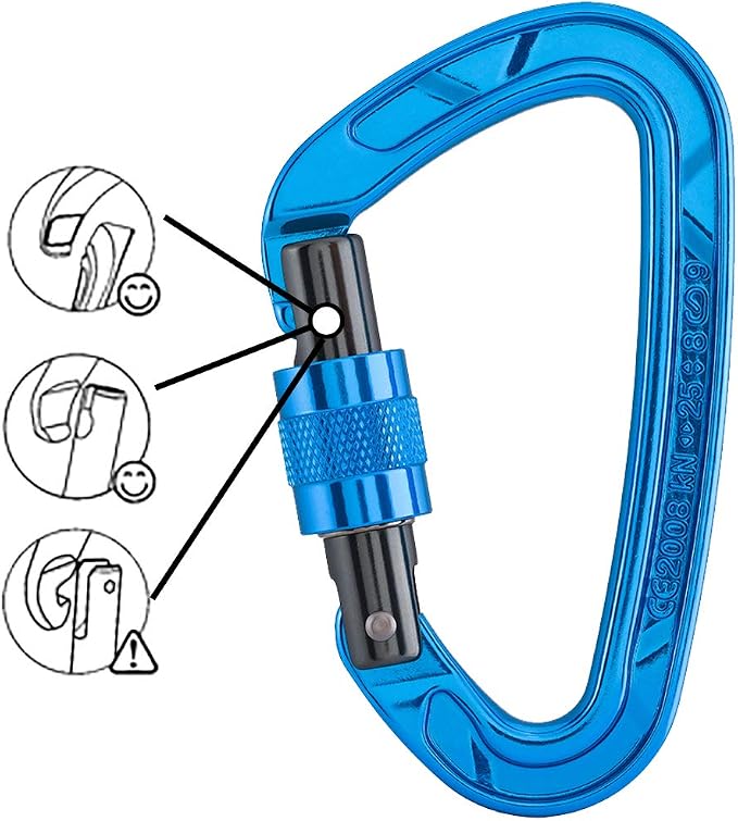 KAILAS Locking Carabiner CE Certified Oval Constructed Rock Climbing Mountaineering Rescure Standard Alumimun 25KN