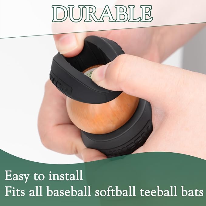 Hikeen 6 PCS Baseball Bat Grip Choke Up Rings Bat Choke with Baseball Bat Weighted Swing Knob 15 OZ for Baseball Softball Teeball Tball Swing Training Baseball Bat Accessories