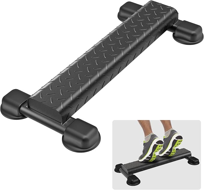 Steel Calf Raise Bar with Wider Anti-Slip Calf Raise Block, Rounded Edge Standing Calf Raise Machine for Calf Workout, Squat & Foot Stretch, 800 lbs Capacity