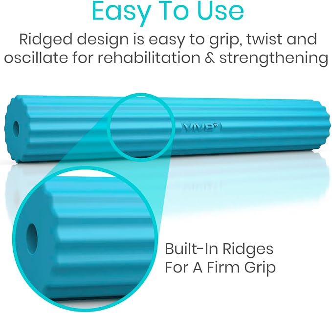 Vive Flex Therapy Bar for Tennis Elbow Relief (Light) - Physical Therapy Aid, Improve Tendonitis & Grip Strength - Resistance for Golfers, Hand, Epicondylitis, Equipment - Strengthens Wrist & Forearm