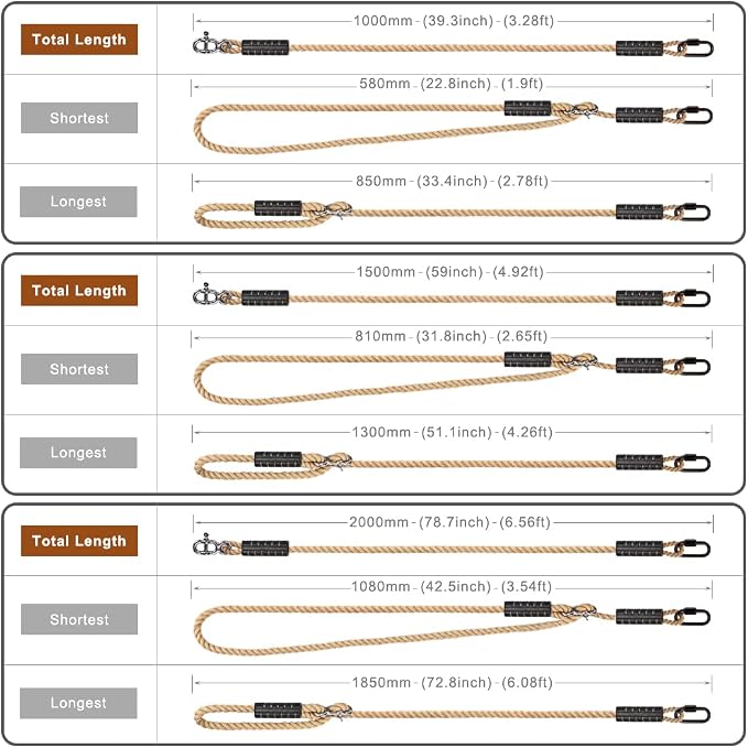 SELEWARE Tree Swing Rope Hammock Tree Straps hanging Kit, Adjustable Rope Fast & Easy to Hang Hammock Chair Swing for Indoor Outdoor Tree Branch Camping Playground Accessories (Beige, 80 Inch, 1 Pack)
