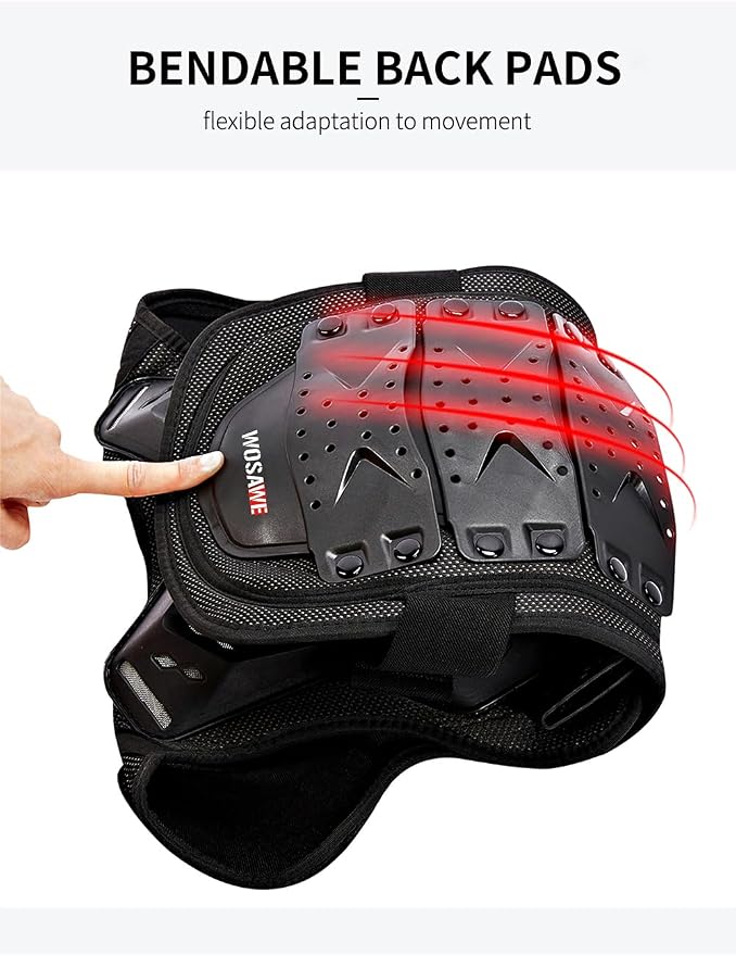 WOSAWE Kids Balance Bike Cycling Body Armour Vest Snowboarding Training Bicycle Chest Spine Protector, Small