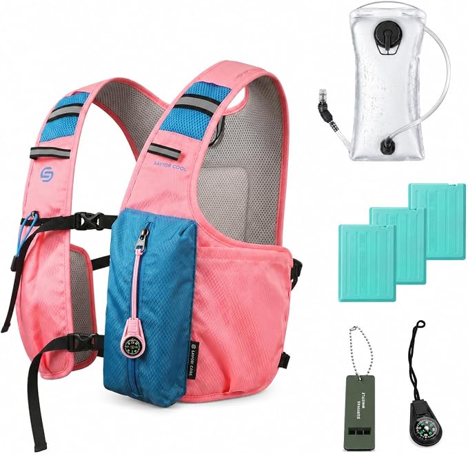 Cooling Vest for Men Women, Hydration Vest for Running Hiking | 2L Water Bladder，3 Cold Source