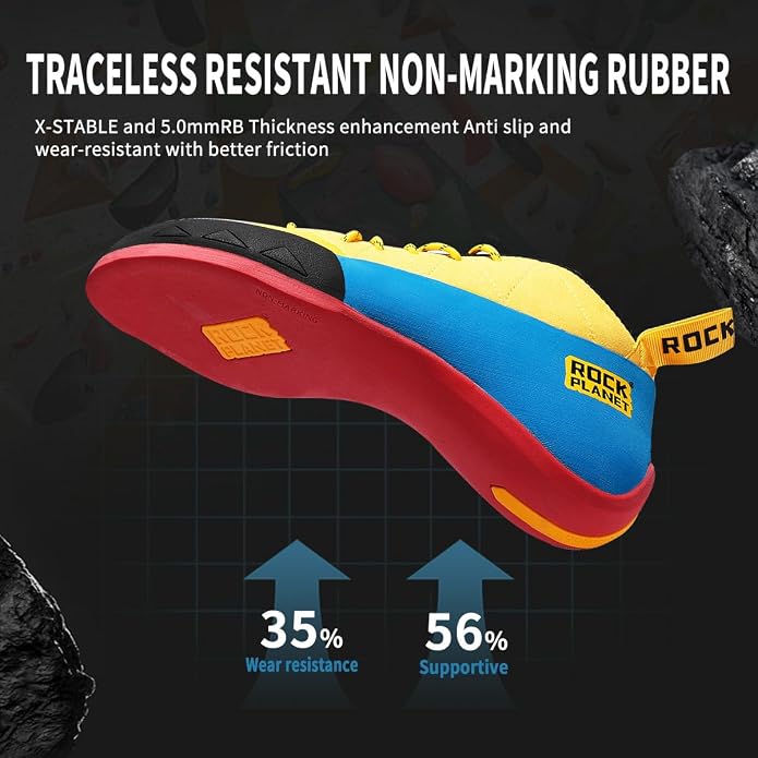 Climbing Shoes Men Lightweight Strong Anti-Slip Indoor Outdoor Rock Climbing Gym Training Beginner to Pro Performance