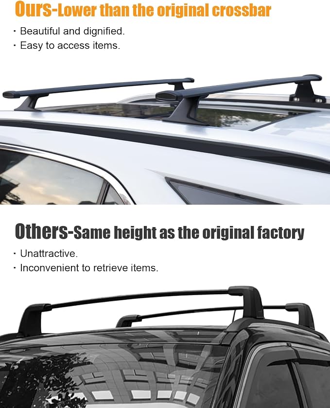 KINGGERI 220lbs Roof Racks Cross Bars Fit for Jeep Grand Cherokee L 2021-2026 & Grand Cherokee 2022-2026, Heavy Duty All Metal Aluminum Roof Rails Crossbars Luggage Cargo Carrier SUV Accessories