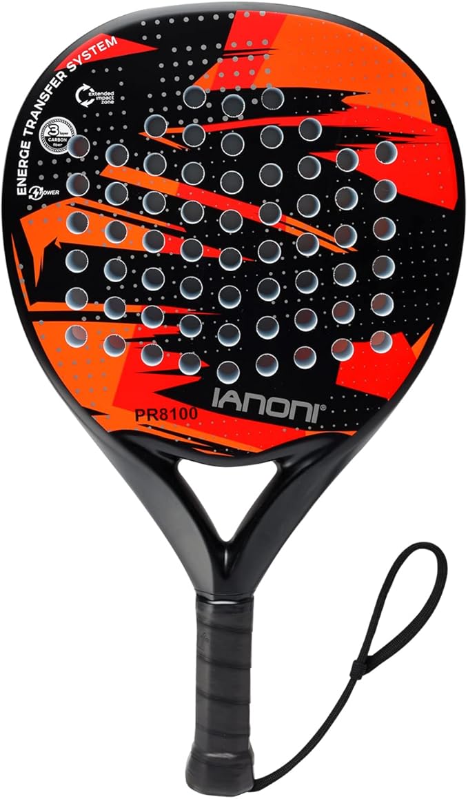 Padel Racket Carbon Fiber Surface with EVA Memory Flex Foam Core Lightweight Padel Racquet