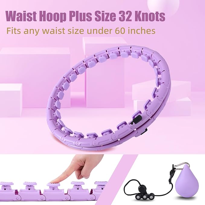 OurStarry 34 Knots Weighted Workout Hoop Plus Size, Smart Waist Exercise Ring for Adults Weight Loss