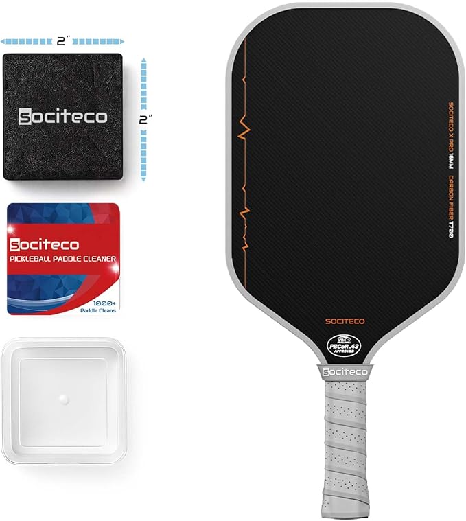 Pickleball Paddle Eraser, Carbon Fiber Pickleball Paddle Cleaner | Natural Rubber Block, Storage Case Included, Pickleball Paddle Cleaner Eraser, Removes Dirt & Residue, Better Spin & Control