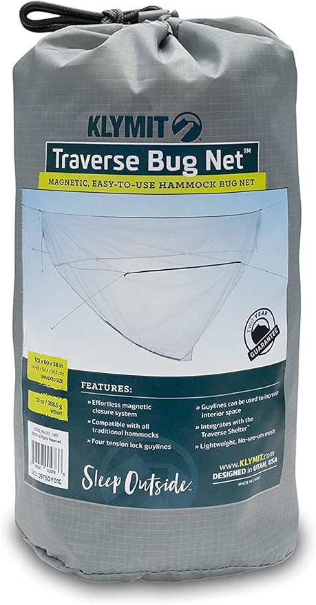 Klymit Traverse Mesh Net, Bug Net for Hammock Camping and Sleeping