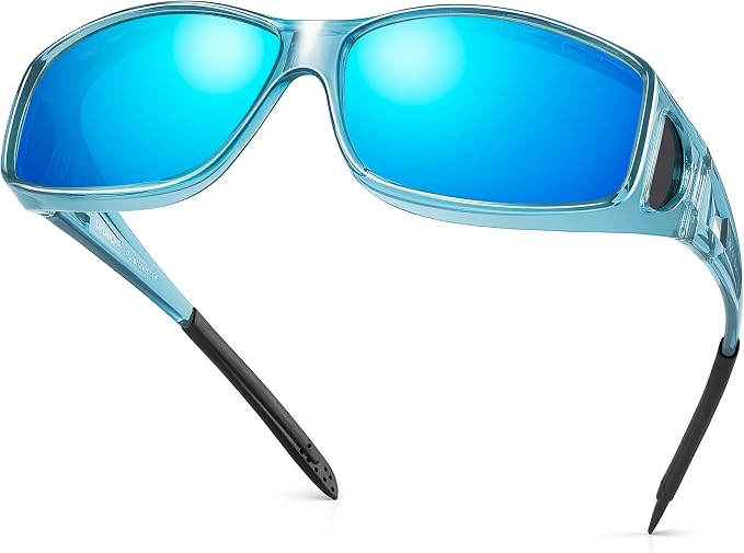 URUMQI Polarized Sunglasses Fit Over Glasses for Men Women, Wraparound Sun Glasses UV400 Protection for Driving Fishing