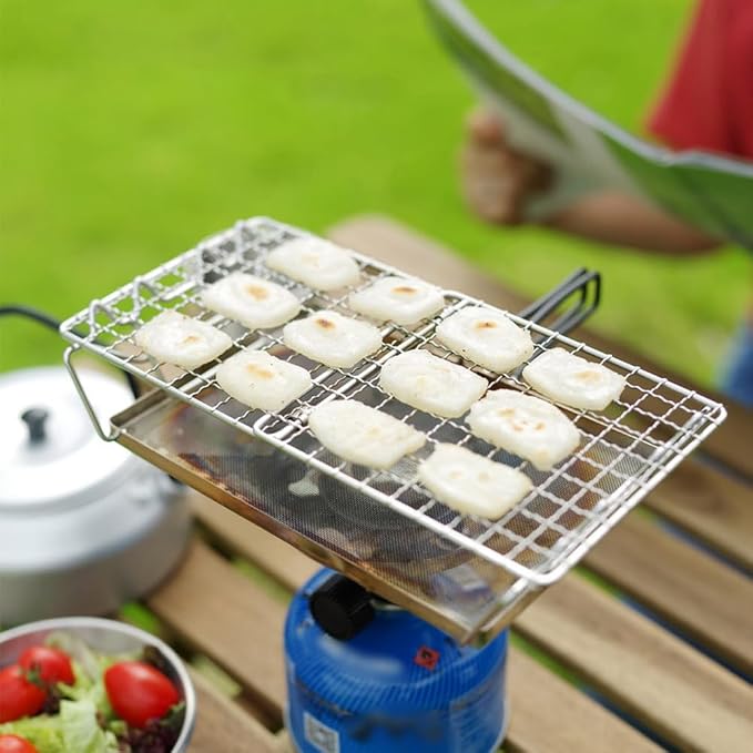 Camping Toaster Folding Camp Stove Toaster Stainless Steel Bread Toaster Rack for Camping Backpacking Picnic