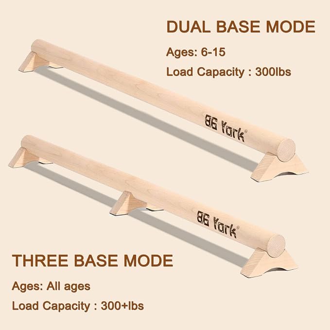 86 York 40-Inch Beech Wood Balance Beam for Home - Improve Balance, Flexibility, and Foot Strength for All Ages, Perfect for Plantar Fasciitis Relief and Physical Therapy