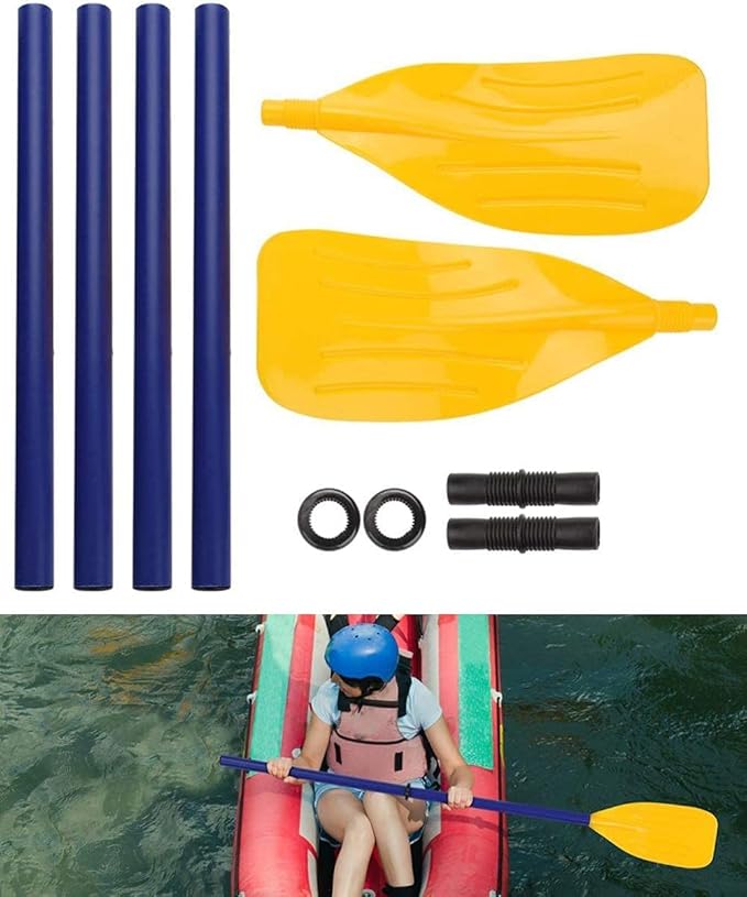 Boat Oars 2 Pieces Kayak Paddles Detachable Canoe Paddle Inflatable Boat PVC Oar Water Sports Accessory