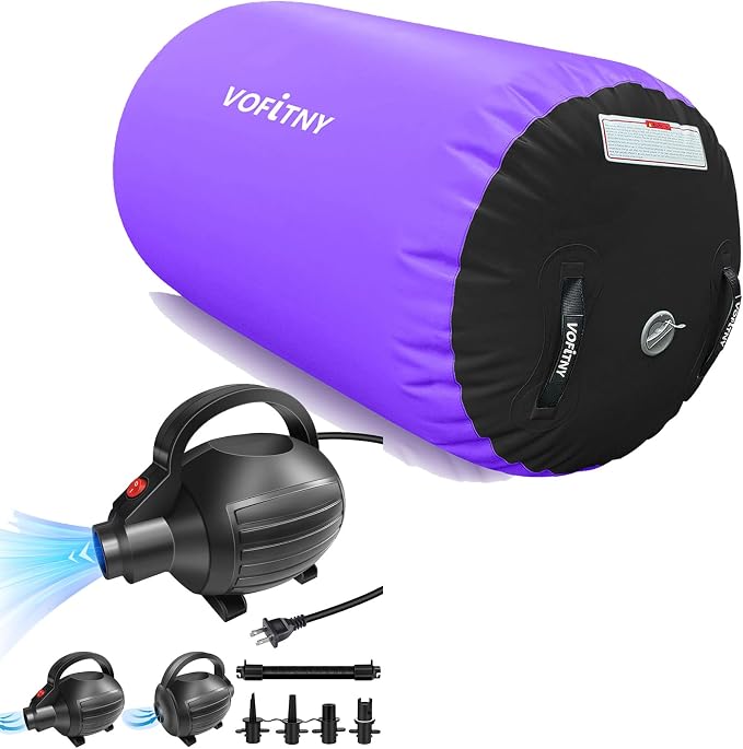 VOFiTNY Gymnastics Air Barrel Cheerleading Tumbler with Track Pump for Inflatable