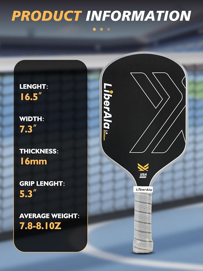 Pickleball Paddles & Set of 2, USAPA Approved Carbon Fiber Pickle Ball Paddle, PP Honeycomb Core, Lightweight & Comfort Grip for Beginners, Pros, Men, Women, Adults, Kids