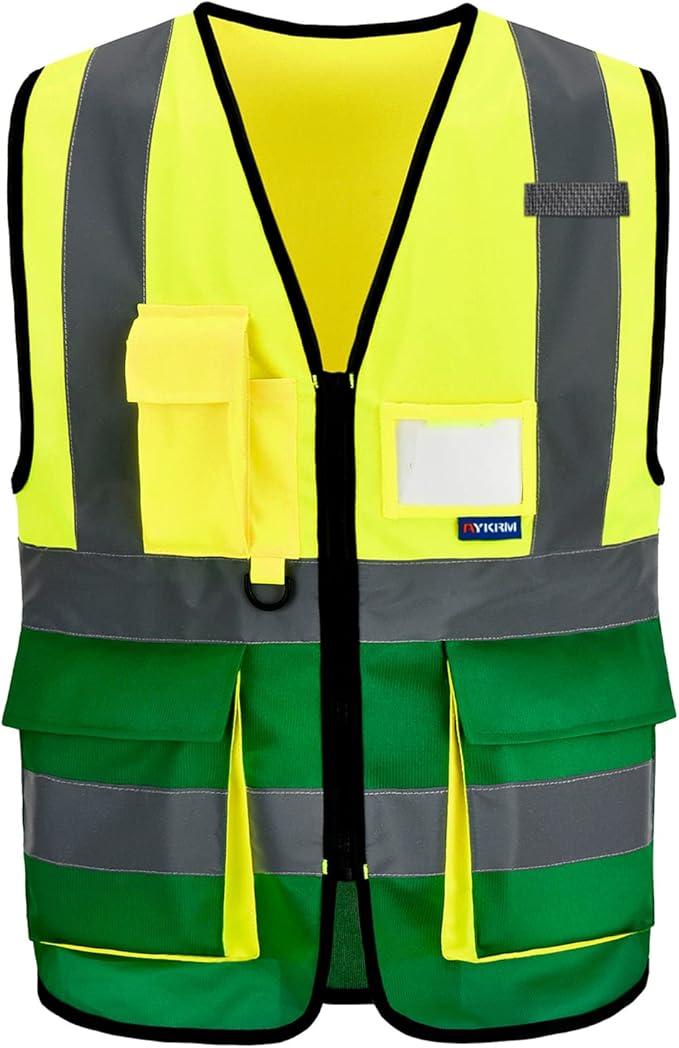 A-SAFETY Yellow Green Safety Vests Yellow&Green Color Mixed, XXXL