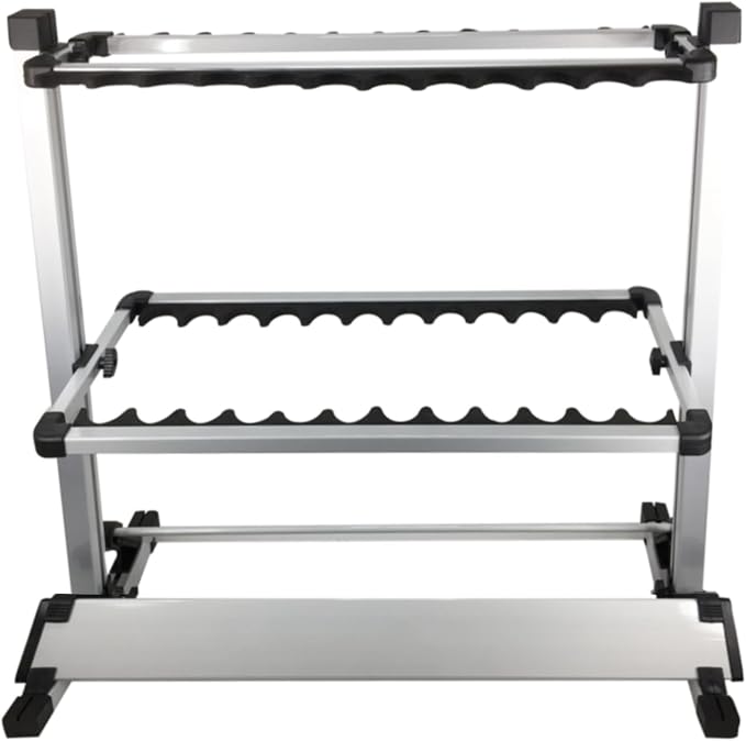 Pactrade Marine Fishing Rod Stand (12 to 24 Slots) - Fishing Pole Rack for Garage, Home, Cabin Floor | Cushioned, Lightweight, Easy-Access, Easy-Assembly | Great for Golf Clubs, Cue Sticks, and More
