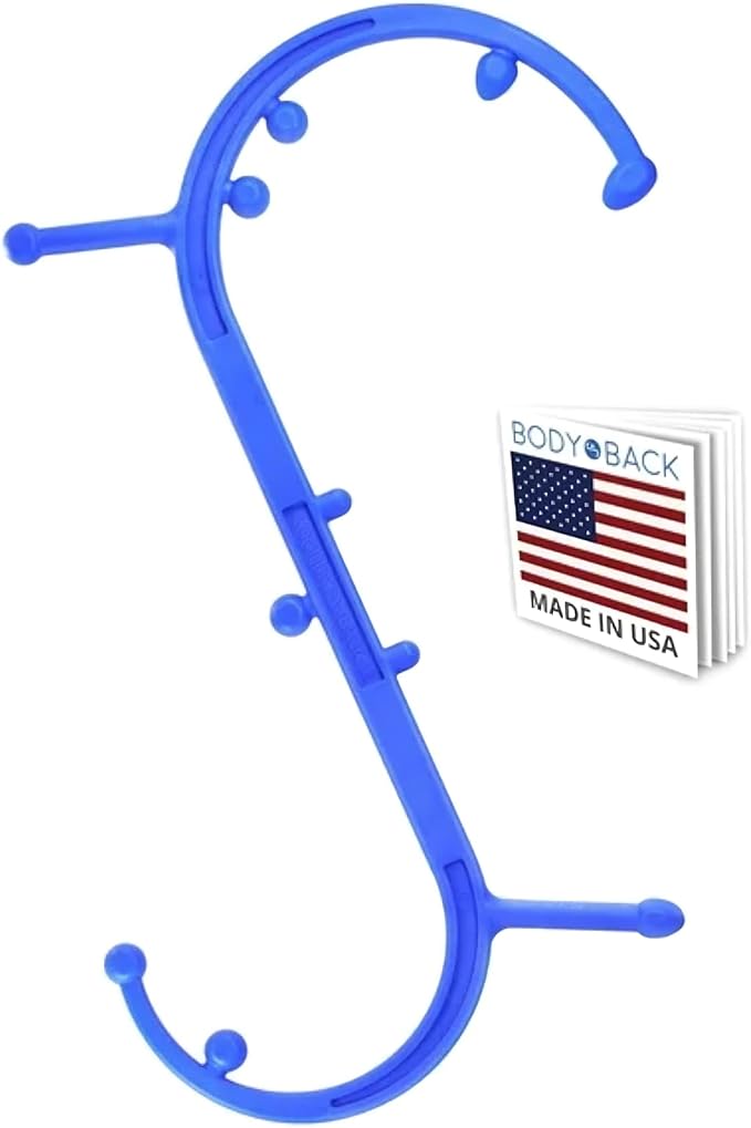 Body Back Buddy Classic USA Made FSA Eligible Handheld Full Body Massage Cane Trigger Point Massage Tool for Deep Tissue Pain Relief - Dual Massage Hooks for Back, Shoulder, Neck. Manual Back Massager