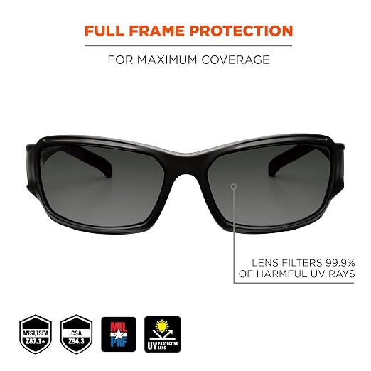 Ergodyne Skullerz THOR Anti Scratch Safety Glasses, Anti-Fog, ANSI z87.1