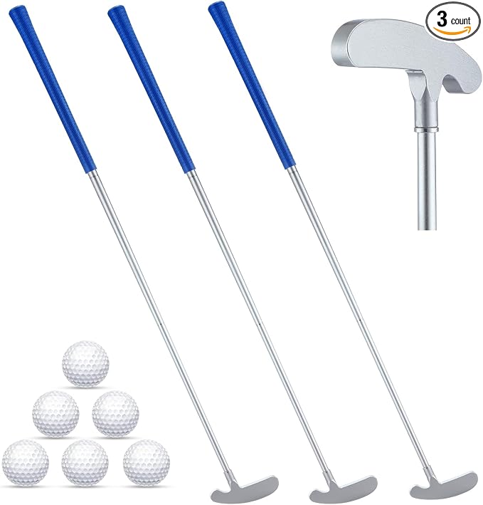 Wettarn 3 Sets Golf Putter Two Ways for Men Women Kids Club with 6 Practice Golf Balls for Left or Right Handed Golfers Indoor Outdoor