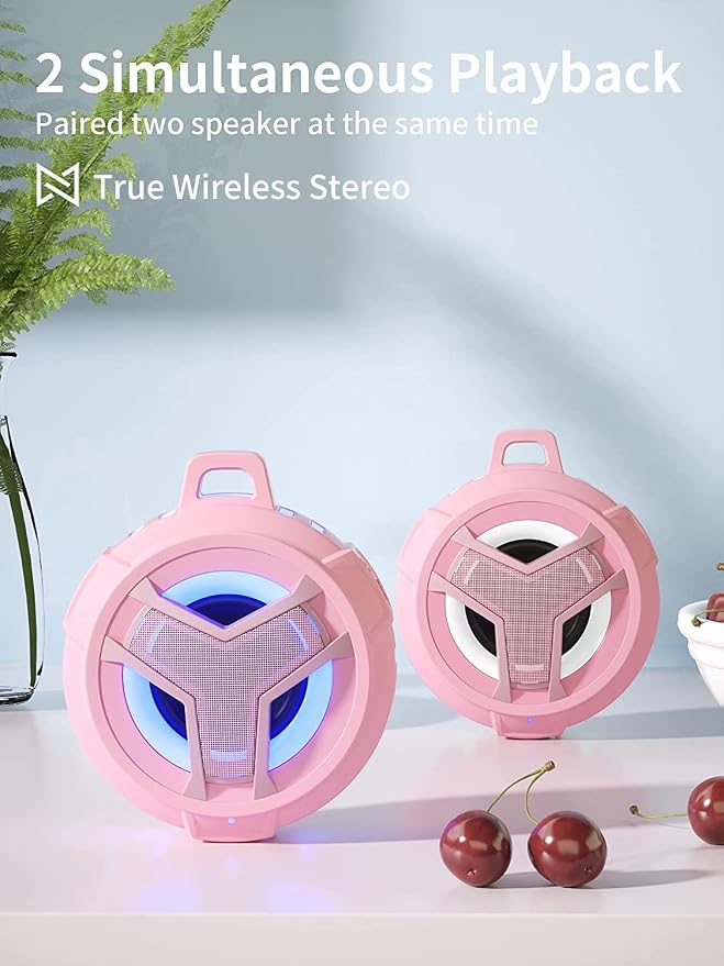 EBODA Bluetooth Shower Speaker, Portable Bluetooth Speakers, IP67 Waterproof Wireless Speaker, Floating, 2000mAh, True Wireless Stereo for Kayak, Beach, Gifts for Unisex