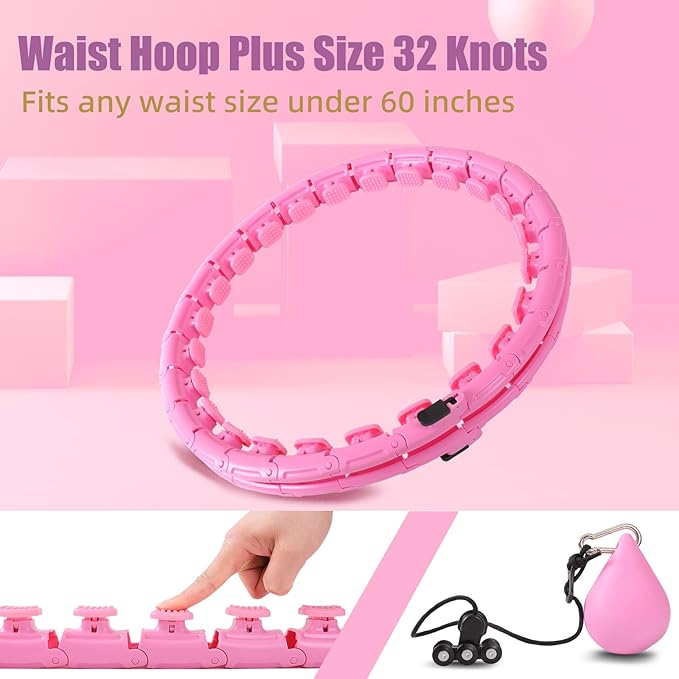 OurStarry 34 Knots Weighted Workout Hoop Plus Size, Smart Waist Exercise Ring for Adults Weight Loss