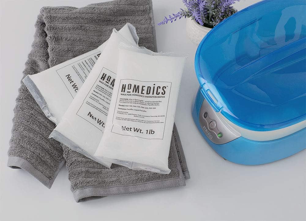 Homedics Paraffin Wax Machine for Hands - Hypoallergenic Hot Wax Hand Therapy Machine to Soothe and Moisturize Hands - Includes 3 Pounds of Wax and 20 Hand Liners (Pack of 2)